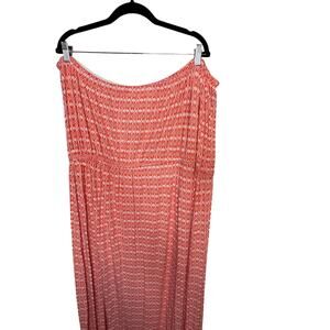 OLD NAVY STRAPLESS TUBE MAXI SUNDRESS DRESS ORANGE AND WHITE SIZE 4XL